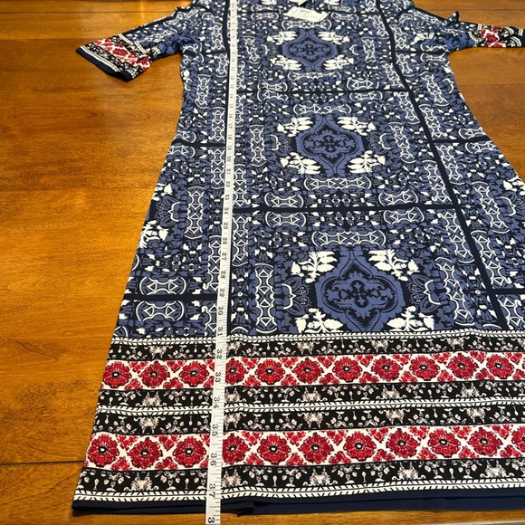 WESTPORT‎ 1962 Stretch Blue Black White Red Bohemian Floral Print Sz 10 NWT - Picture 11 of 11
